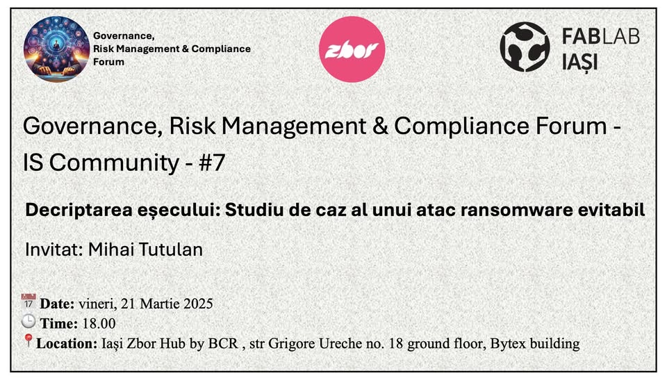 Government Risk Management Compliance community - Fab Lab Iași